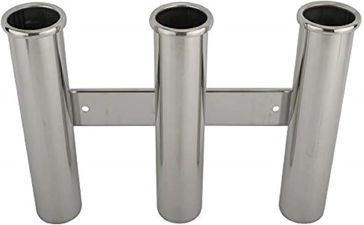 YaeMarine 2-Pack Boat Fishing 3 Tube Rod Holder 316 Stainless Steel Fishing Rod Rack Mirror Finish for Marine Boat Yacht Camper
