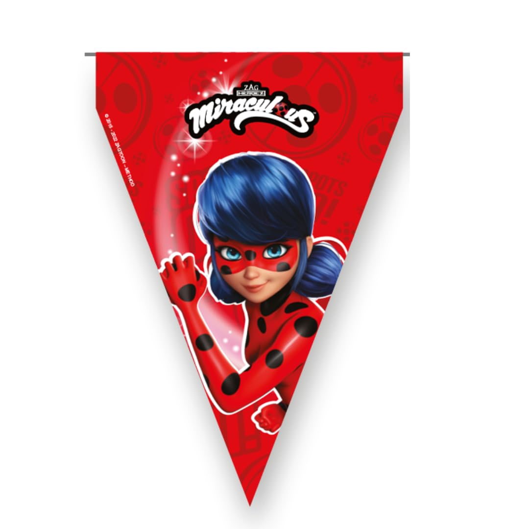 BeenSmile, LADYBUG FLAG, Children's Birthday Decoration, Party, Celebration and Anniversary Items, 1 Piece, 3 M