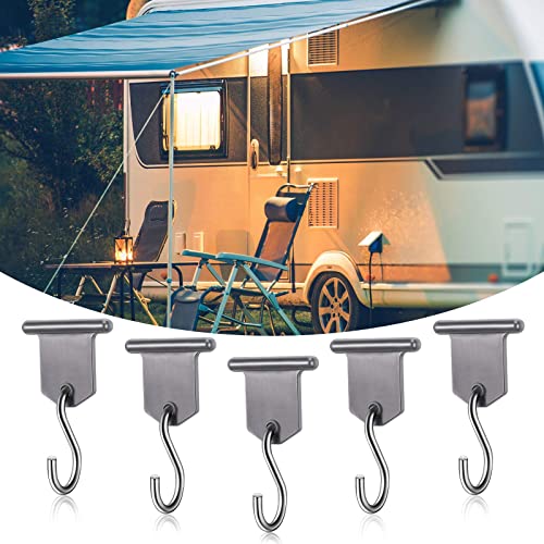 Rv Awning Hooks For Lights Camping Awning Accessory Hangers S Shaped Hooks Set Rv Party Light Hangers For Christmas Party Camping Tent Indoor And Outdoor Supplies (Grey And Silver,24 Pairs) #TOP6