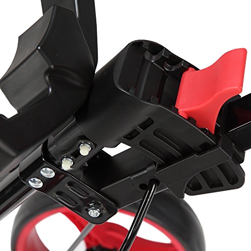 Caddymatic Golf X-TREME 3 Wheel Push/Pull Golf Cart with Seat Black/Red - Thumbnail 6