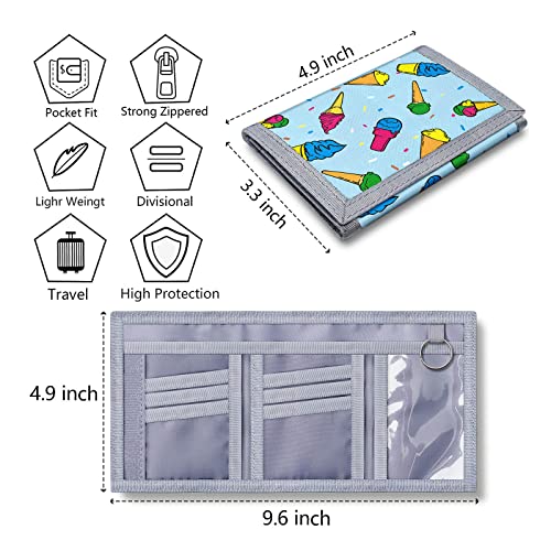 Tataanty Kids Wallet For Boys Girls Ages 6-18 Trifold, Toddler Wallet For Boys, Novelty Wallet For Childrens Birthday Gifts （Ice Cream） #TOP3
