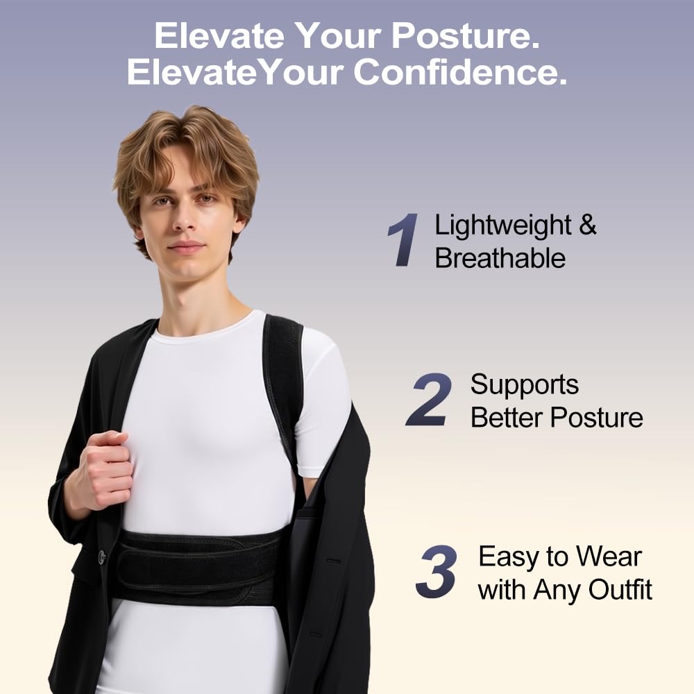 Posture Corrector for Men and Women, Adjustable Back Brace for Back, Neck and Shoulder Pain Relief, Back Support for Posture Improving Scoliosis, Hunchback, Hump, Thoracic, Spine Corrector (XX-Large)