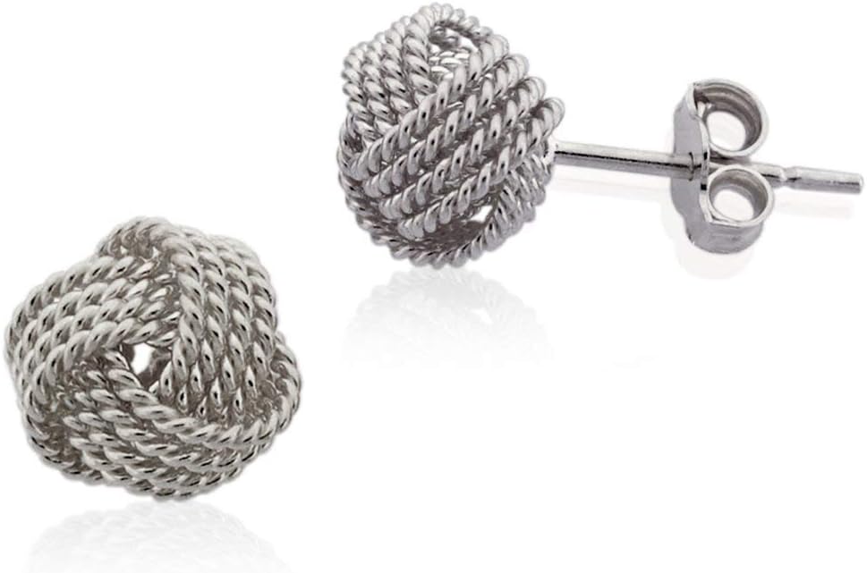 AVORA 10K Yellow Gold Love Knot Stud Earrings
