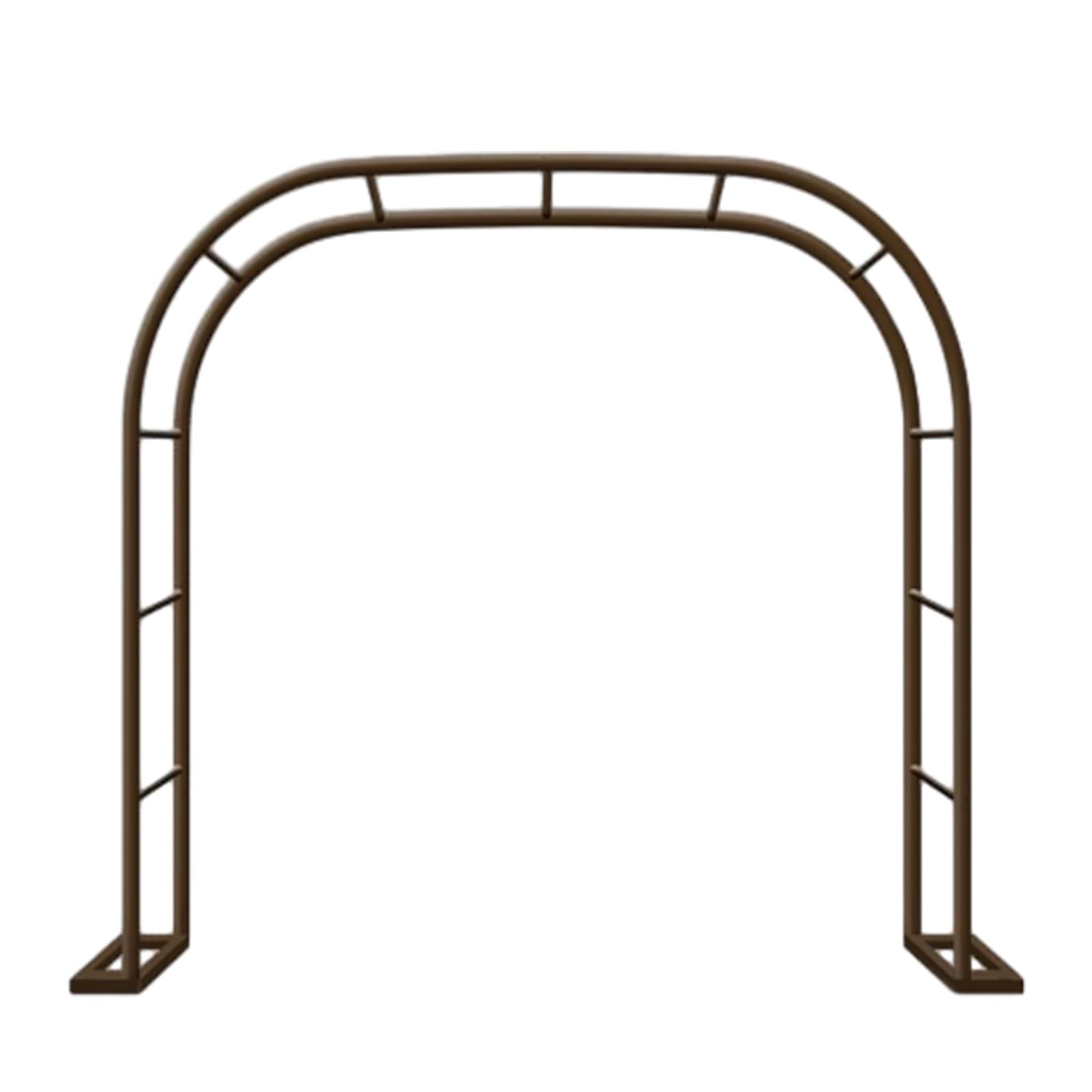Treillis en métal robuste de 2 x 2,3 m pour plantes grimpantes, décoration de mariage en plein air, tonnelle marron pour aménagement paysager et décoration de jardin