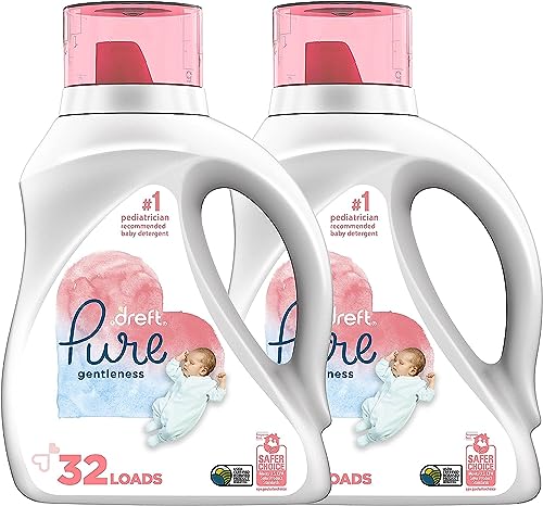 Image of Dreft Pure Gentleness Liquid Baby Detergent, Fragrance Free, 46 Fl Oz, Pack Of 2