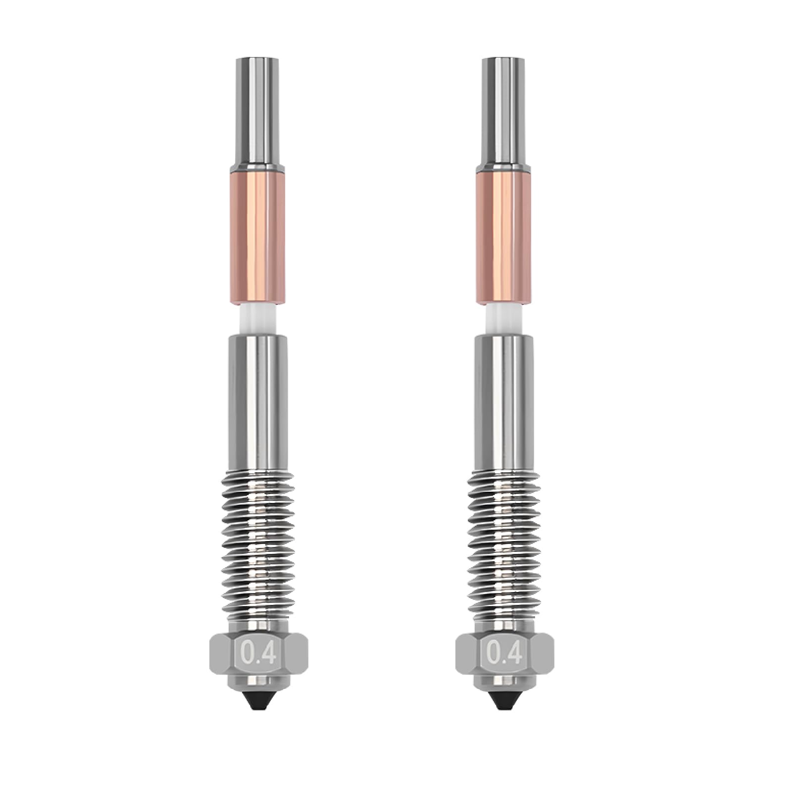 2PCS Bimetallic Quick-Swap 0.4mm Nozzle for QIDI Plus 4, Ceramic Throat Tube Copper Alloy Hardened Steel Integrated Nozzle High Temperature Resistant for QIDI Plus 4 3D Printer-picture-31