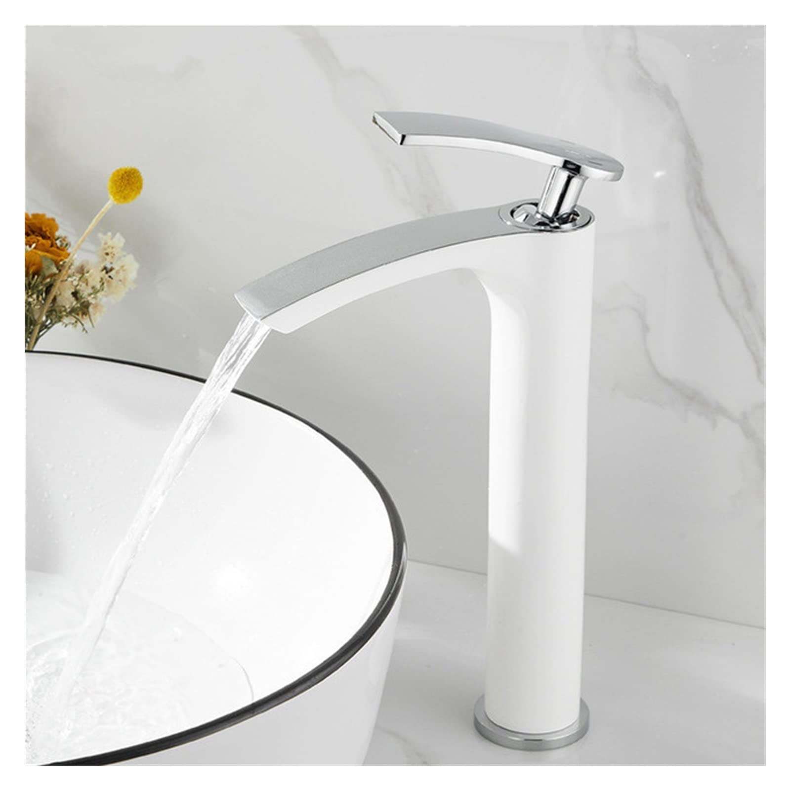 ZYCHSJXA Brass Bathroom Faucet - Deck Mounted Hot & Cold Water Mixer Tap for Kitchen Stylish Finish