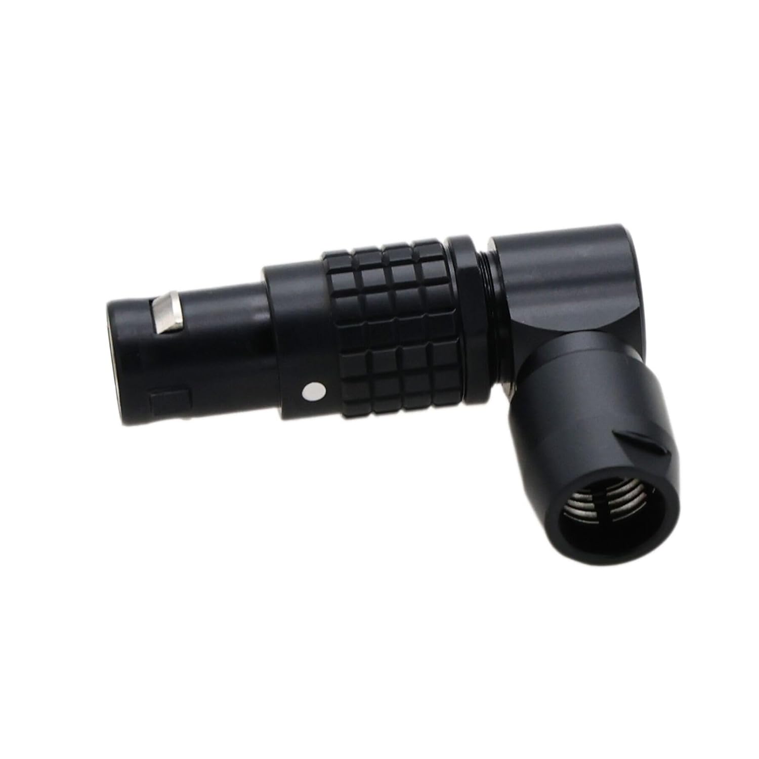 Black 1B FSG 5-Pin 90-Degree Connector, Rotated Adjustable Right Angle Male Circular Push Pull Cable Plug Compatible for LEMO-Type, 22AWG 9A