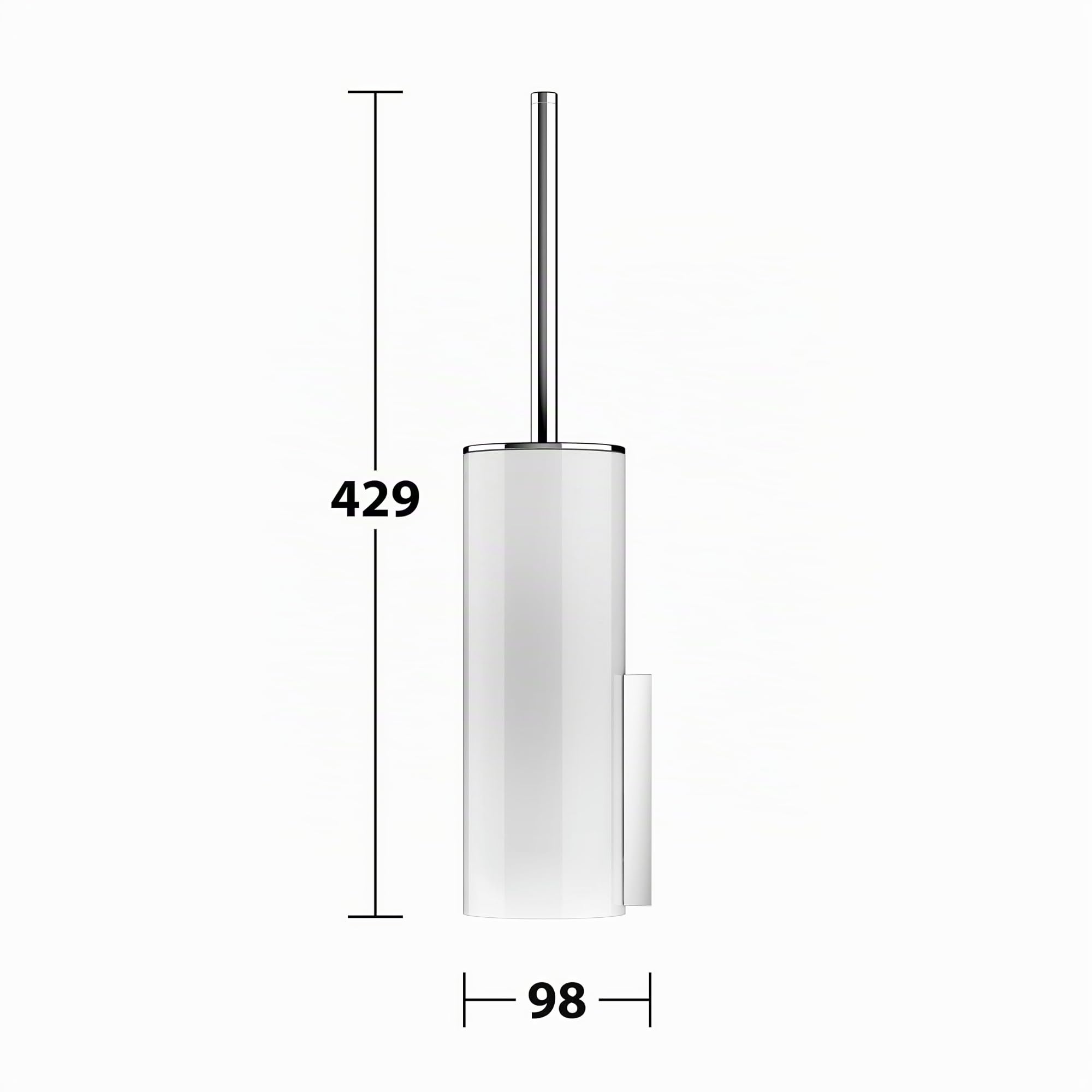 KEUCO Edition 400 WC-Bürstengarnitur mit Glasgehäuse und Bürste, verchromt | Made in Germany, inkl. Schrauben und Dübel, Bürstenhalter mit Klobürste