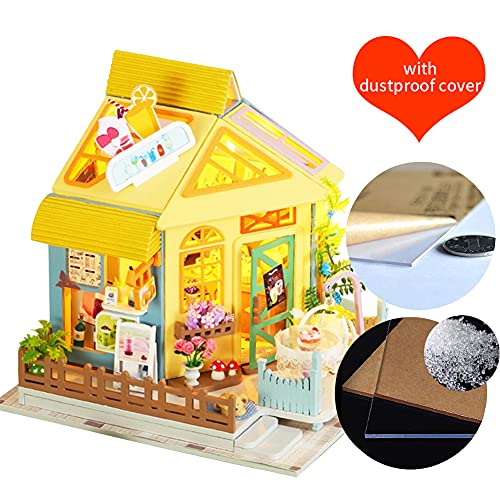 WonDerfulC 3D Miniatur-Puppenhaus, Holz, zusammengebaut, Modellkunsthaus, Getränk, Dessertpuzzle, Spielzeug mit… – Bild 6