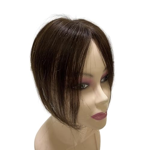Miniatura 8 de Anemone Jewelry Peluca de cabello humano con clip en flequillo para mujer, 10 pulgadas, parte media, lacio, postizos, tupé para pérdida de cabello