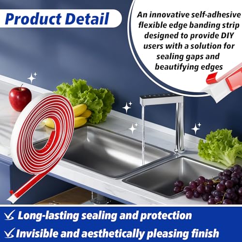 158 Inch White Flexible Quarter Round Molding Trim,Peel and Stick Self Adhesive Bendable Molding for Floor Edge, Wall Corner, Baseboard, Stair, Cabinet and Countertop in Bathroom, Kitchen