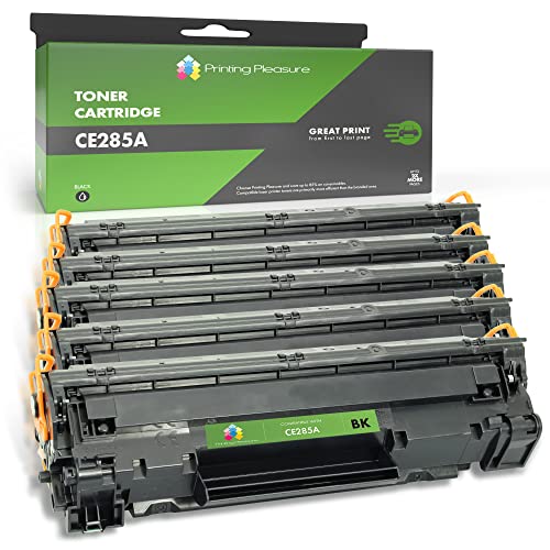 Printing Pleasure 5 Compatibles CE285A CRG 725 Cartuchos de tóner para HP Laserjet Pro P1102 P1102W M1212 M1212NF M1217NFW M1132 Canon i SENSYS LBP6000 LBP6000B LBP6020 MF3010   Negro, Alta Capacidad