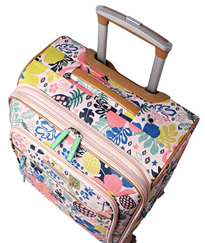 Lily Bloom Luggage 24" Expandable Design Pattern Suitcase With Spinner Wheels For Woman (24In, Trop Pineapple) #TOP5