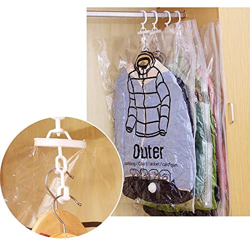 Vacuum Storage Bag, 4 Pack Vacuum Seal Space Saver Bags Clear Bags for Clothes with Hook, Hanging Garment Bags Seal Bags Compression Bag for Seasonal Clothes, Winter Overcoat, Down Jacket Dress,(L) - Image 3