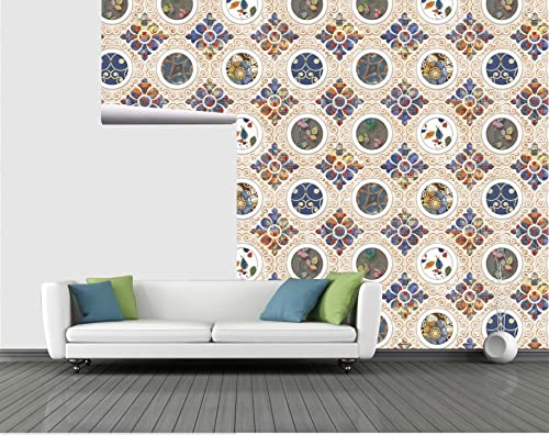 Image of CABANA HOMES Wall Stickers Botanical DIY Wallpaper for Decals (45 x 125 cm, 1 Roll) (6 sq. ft) Decorative Self Adhesive Home Decor Furniture Table Top Kitchen Tiles Ceiling, Beige