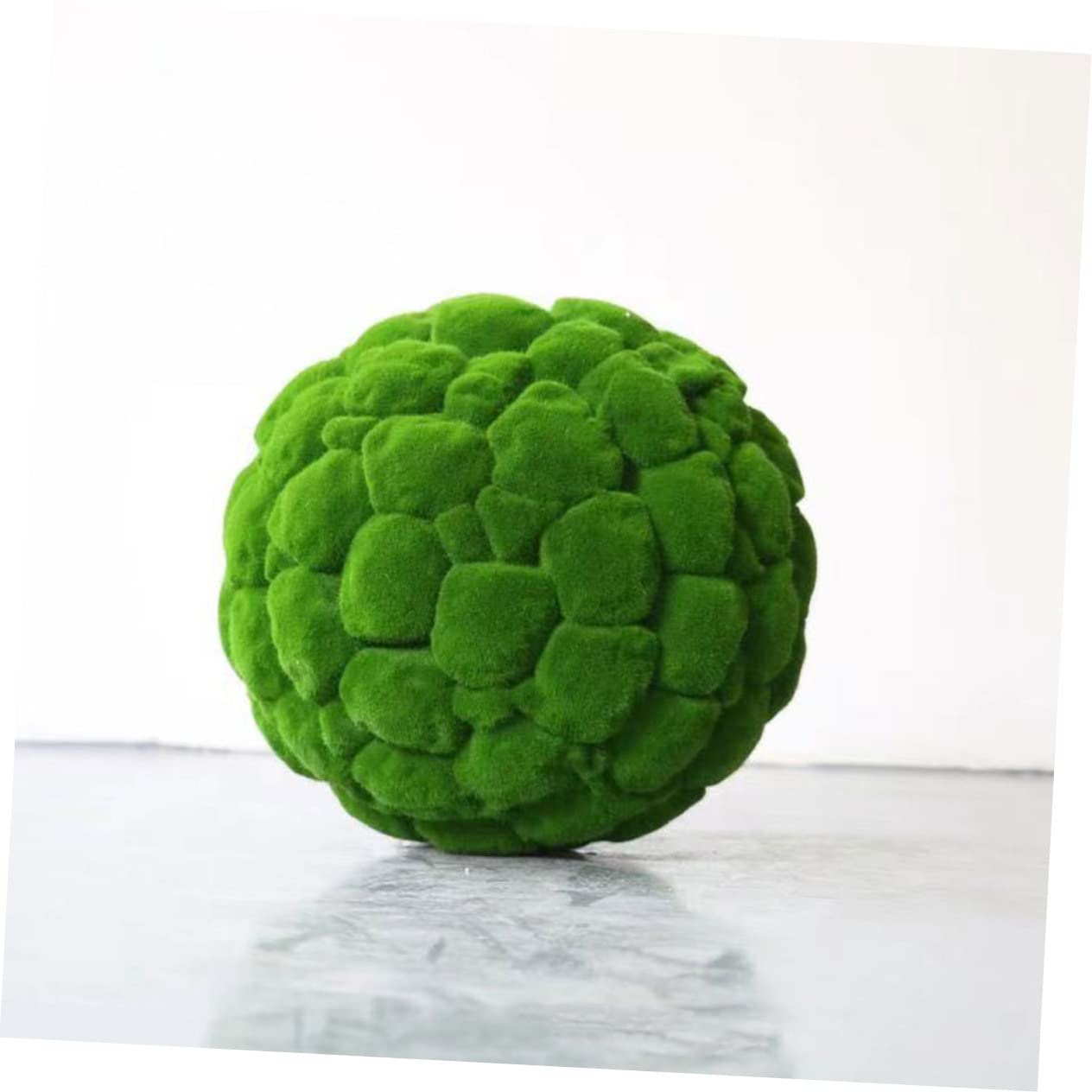 Sewroro Dekorative Formschnittkugel mit Moos Imitat, Grün, 2 Stück | Flocking Oberfläche, Moderne Optik, für Familie und Hochzeit, Geeignet als Schalenfüller