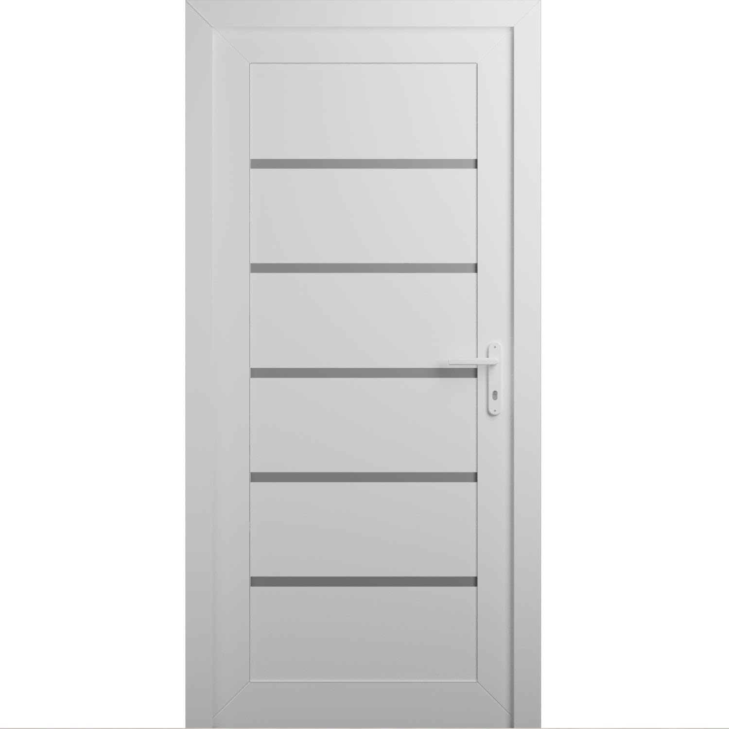 VDOMDOORS Front Exterior Door Prehung 36 x 80 inches | Manux 8415 White Silk | Entry Door with Frame | Metal | Left Hand | Front Entry