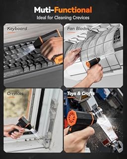 WOLFBOX MegaFlow 50 Compressed Air Duster-110000RPM Super Power Cordless Air Duster, 3-Gear Adjustable Mini Blower with Rechargeable Battery, Dust Blower for Computer, Keyboard, House, Outdoor and Car