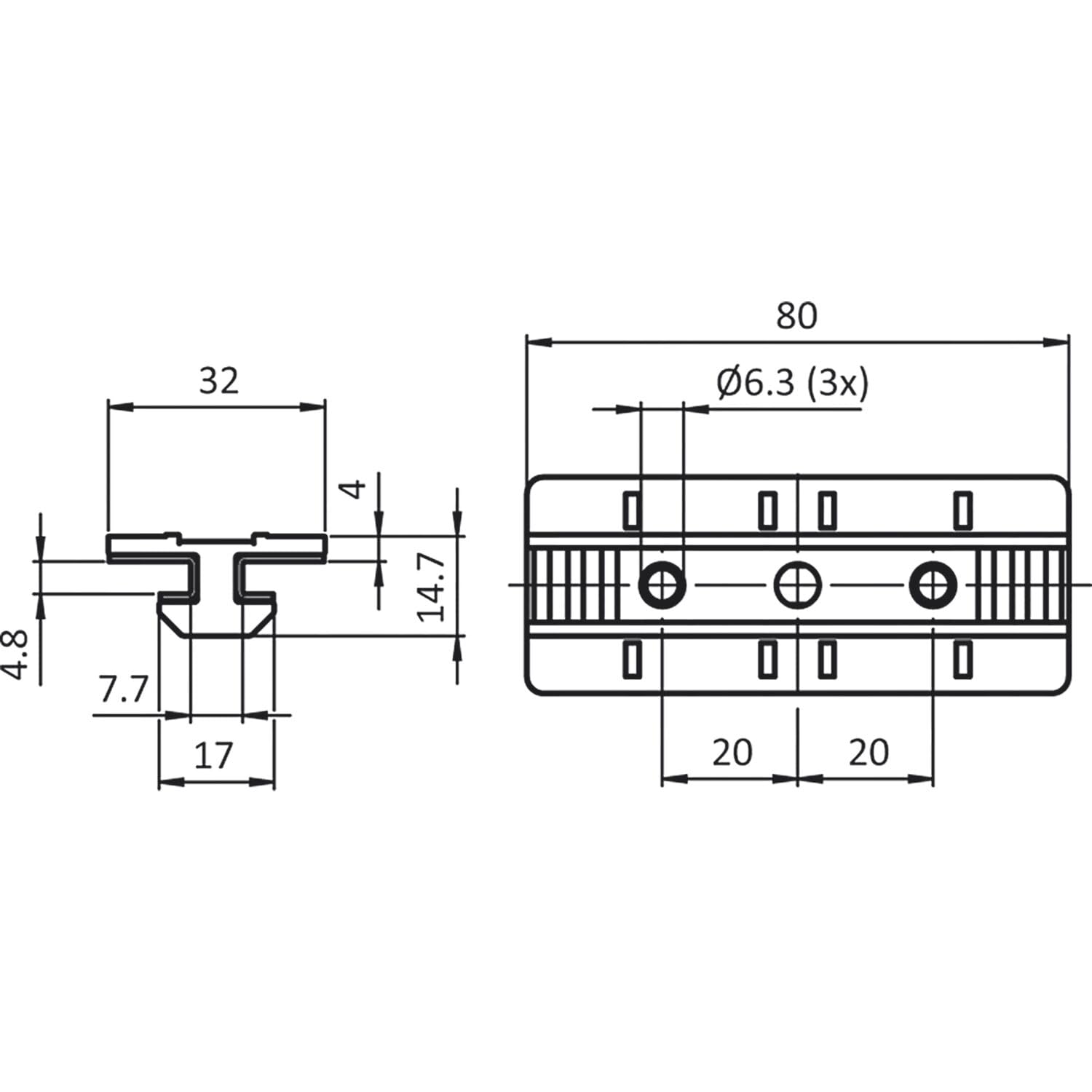 Fath Deslizador de perfil 40 x 80 mm con tuercas compatible con Item System Profile 40 con ranura 8, contenido: 1 pieza