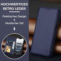 Kirnntca Handyhülle für iPhone 17e / iPhone 16e Hülle, Kartenfach Premium PU Leder Klapphülle Schutzhülle, Standfunktion Tasche Flip Case für iPhone 17E / iPhone 16E - Blau – Ansicht 2