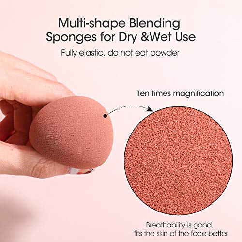 image for JPNK Foundation Makeup Brush with 4 Makeup Sponges Latex-free for Blen