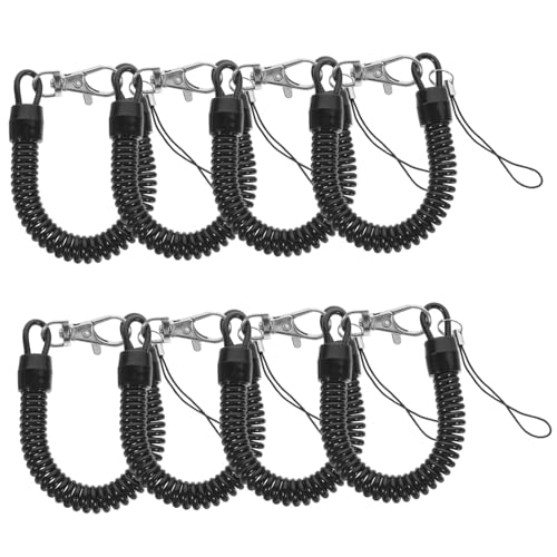 OSALADI Spring Coil Keychain Lanyard Set of 8 Pvc Coiled Lanyards Retractable Stretch Cords
