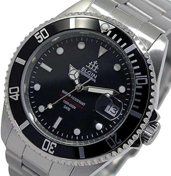 Amazon.co.jp: ELGIN [エルジン] 自動巻き 腕時計 FK1405S-B ブラック