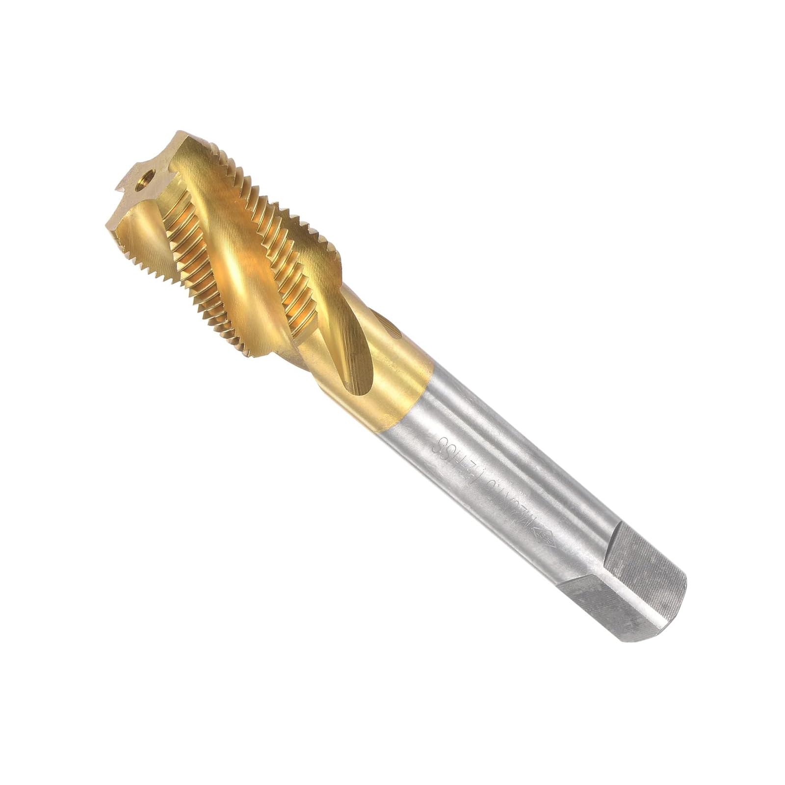 Unifizz M20 x 1.5 Spiral Flute Tap, HSS (High Speed Steel) Titanium Coated Metric Hand Machine Screw Tap 4 Flutes Tapping Tool H2 Tolerance, for Tapping Blind Holes