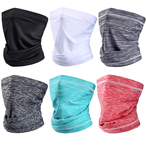 6Pcs Multifunctional Cooling Neck Gaiters Face Cover Scarf Bandanas Uv Protection With Elastic Adjustable Rope, Summer Balaclava Headwear For Men Women Multicolored #TOP6