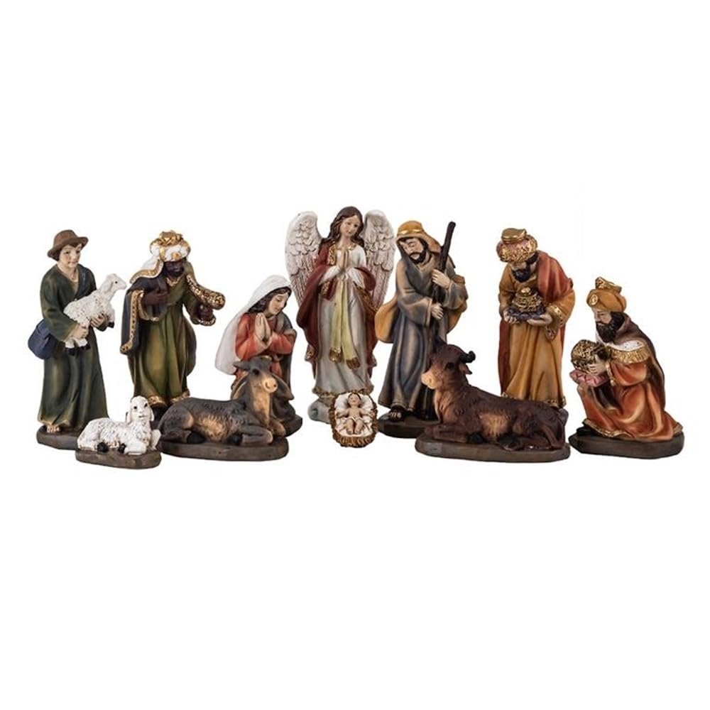 Misterio Nacimiento Belén 11 Piezas 13 cm. Figuras Navidad San José Virgen María Niño Jesús