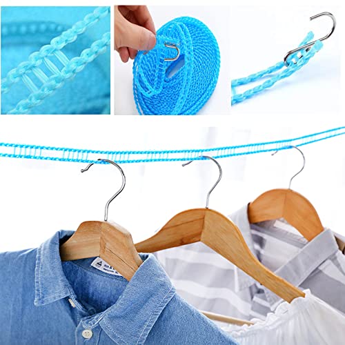 Travel Clothes Line, Nylon Laundry Rope Line, Non-slip and Windproof Clothes Line for Indoor Outdoor, 5 Meters Clotheslines Portable for Home Camping Traveling(Blue) - Image 4