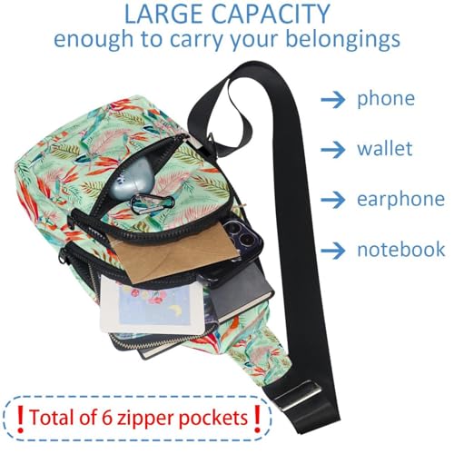 Bolso bandolera tropical multicolor para compras y actividades al aire libre 6