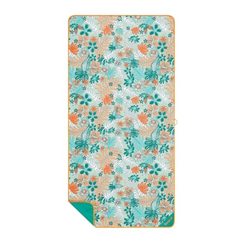Rumpl Tech Towel, Quick-Dry for Travel, Beach, and Camp, Aqua Tropics