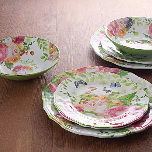 Upware Melamine Dinner Plate Set Of 6, Bpa-Free Dishwasher Safe Round Plates Dinner Dishes For Main Course, Pasta, And Salad, 11 Inch Dinner Plates (Rose Garden) #TOP3