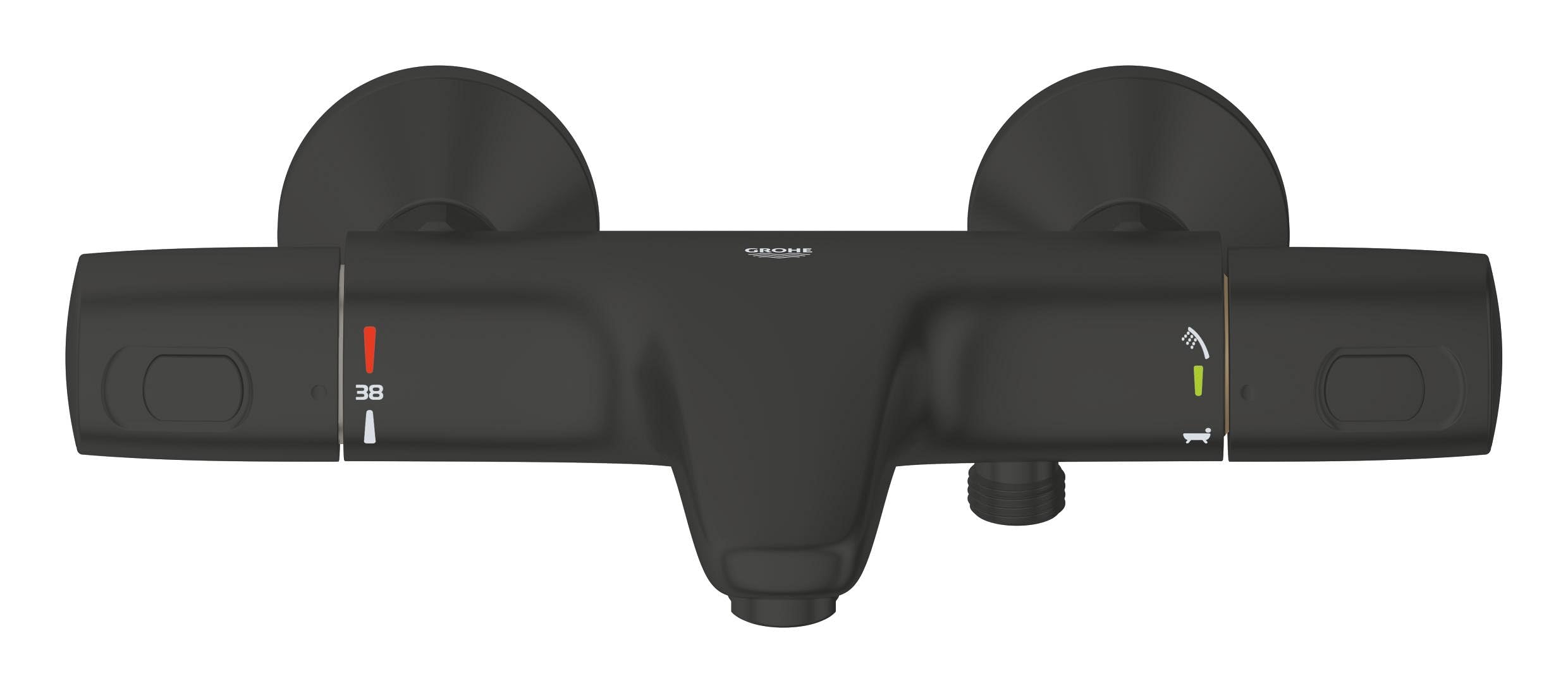 GROHE 1022162432 Precision Trend THM Bath Exp - Grifo termostático para bañera (1/2", color negro mate)