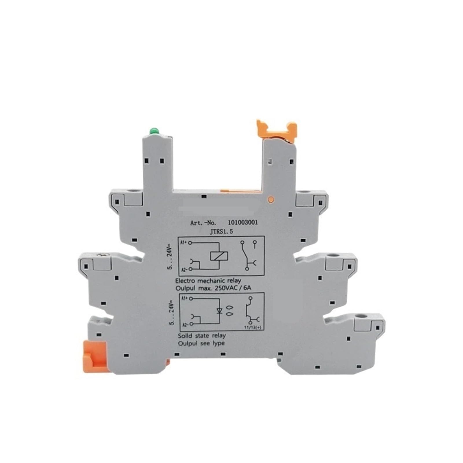 Borniers de relais minces TRS-1.5 HF41F 24V pour rail DIN, lot de 5 embases de module à vis