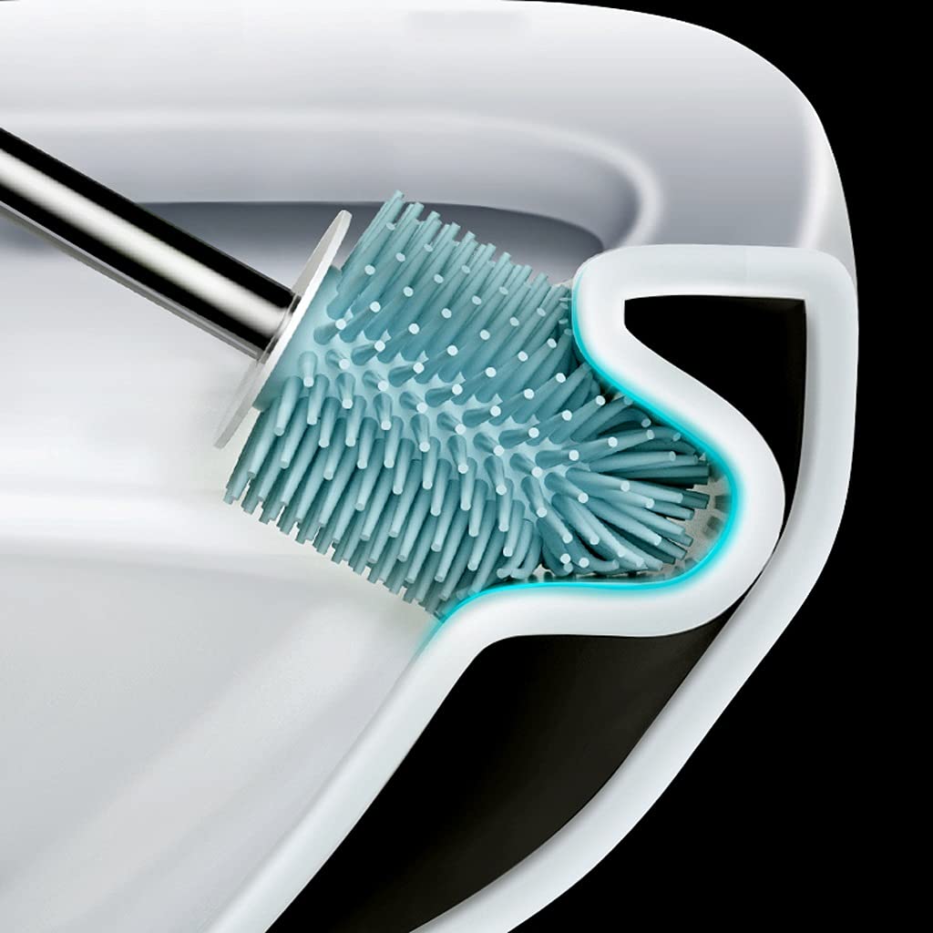 escobilla de baño Cepillo de baño Holder Hogar montado en la pared Tazón de fuente Cepillo Baño Mango largo Cepillos de limpieza de cabello suave Moderno Creativo Limpieza Limpieza Cepillo Conjunto Ce