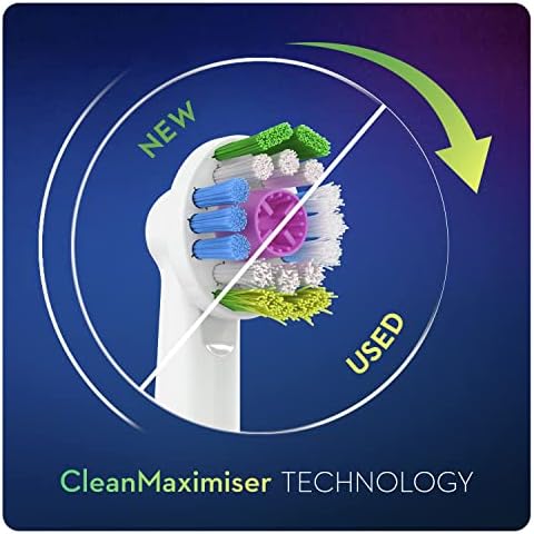 Oral-B White 3D Końcówki do Szczoteczek, 4 Sztuki, Oryginalne Wkłady do Elektrycznej Szczoteczki z Technologią CleanMaximiser, Białe