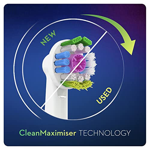 Oral-B White 3D Końcówki do Szczoteczek, 4 Sztuki, Oryginalne Wkłady do Elektrycznej Szczoteczki z Technologią CleanMaximiser, Białe