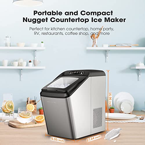 CROWNFUL Portable Countertop Nugget Ice Maker Machine Crazymos
