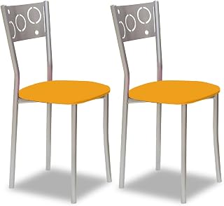 ASTIMESA SCPRNA Dos sillas de Cocina, Metal, Naranja, Altura de Asiento 45 cms