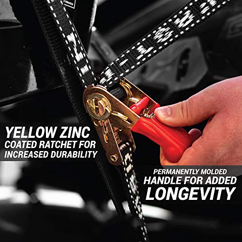 Boat Tie Down Straps to Trailer (Pack of 2) - 2,400lbs Break - 1" x 4’ Heavy Duty Ratchet Boat Straps - UV Treated - Made in New Zealand by AEROFAST - Used condition - Image 3