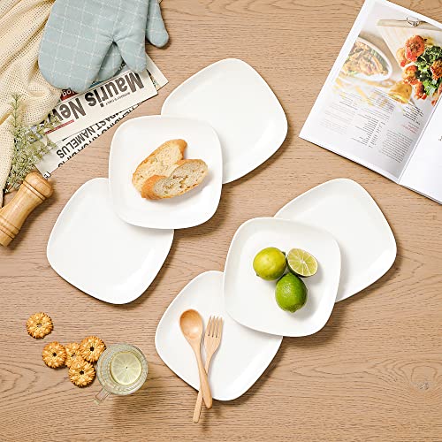 LOVECASA Dessert Plate Set of 6, Porcelain Dinnerware Set Tableware, 7.4inch Snack/Salad/Fruit/Side Plate. (18.8 * 2 cm), White - Image 5