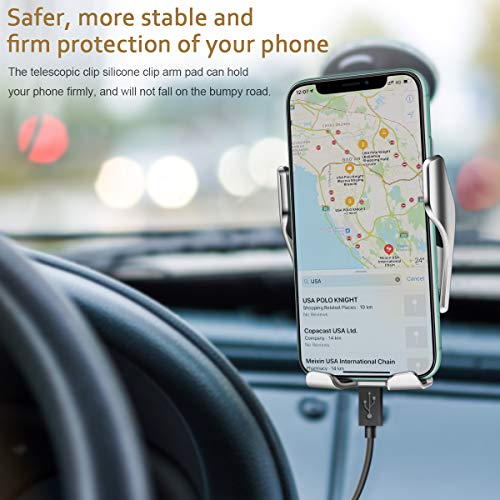 Wireless Car Charger,10W Qi Fast Charging Auto-Clamping Car Phone Mount Air Vent Phone Holder Compatible with iPhone 13/12/12Pro/SE/11/11Pro/11ProMax/XSMax/XS/XR,Samsung S10/S9/S8/Note10