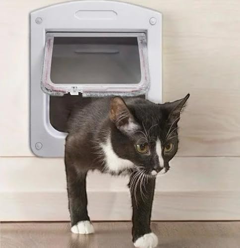 Porta Pet Door Para Cães e Gatos até 7kg com Trava de Segurança e 4 Funções - Praticidade, Conforto