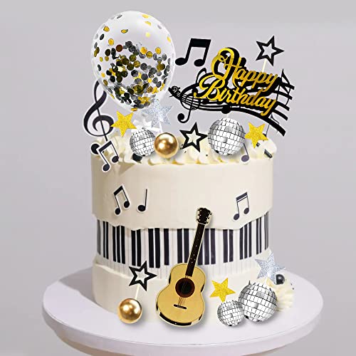 Drwate GCMGM10013 31 Pcs Guitar Cake Toppers Music Notes Balls Cake Decorations thumb #3