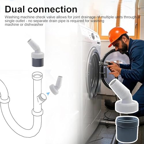 LINTRA Waschmaschine Abfluss Adapter, Einzelkopf Waschmaschine Ablauf Adapter, Waschmaschinen Anschluss Abfluss, Geeignet für Geschirrspüler, Trockner, Waschmaschinen