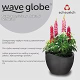 Scheurich Wave Globe, donica na rośliny z tworzywa sztucznego, czarny granit, średnica 50 cm, wysokość 37,1 cm, pojemność 37 l