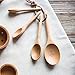 Pack of 4 Measuring Spoons Wood Beech Measuring Spoons Cups Baking Utensil Set Kitchen Tools (Beech)